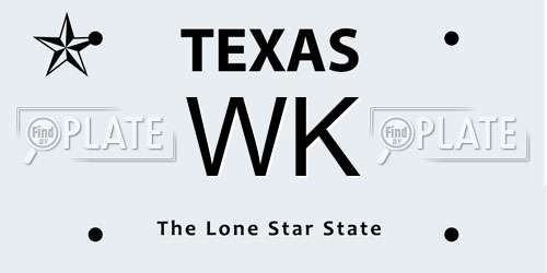 WK Texas License Plate
