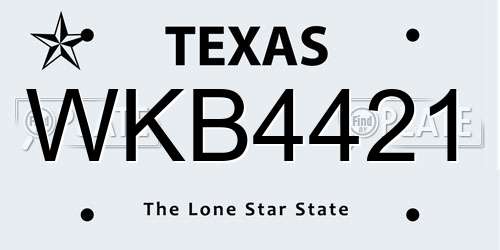 WKB4421 Texas License Plate