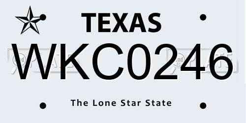 WKC0246 Texas License Plate