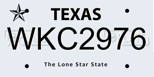 WKC2976 Texas License Plate