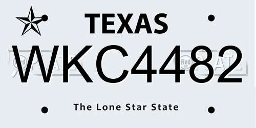 WKC4482 Texas License Plate