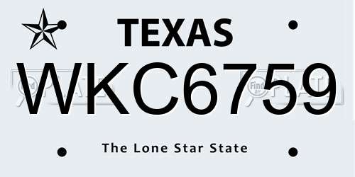 WKC6759 Texas License Plate
