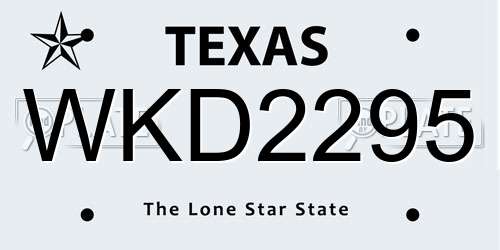 WKD2295 Texas License Plate