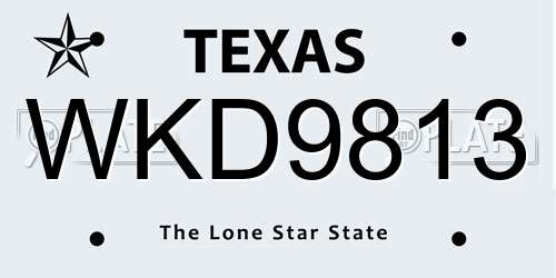 WKD9813 Texas License Plate
