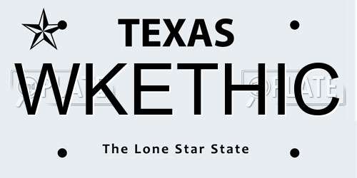 WKETHIC Texas License Plate