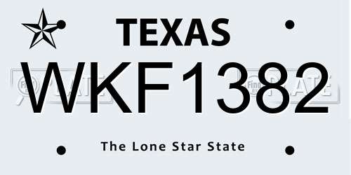 WKF1382 Texas License Plate