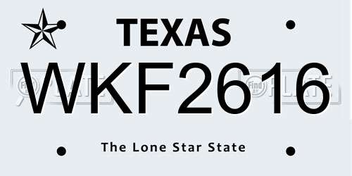 WKF2616 Texas License Plate