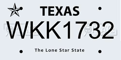 WKK1732 Texas License Plate