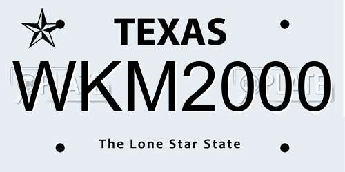 WKM2000 Texas License Plate