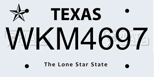 WKM4697 Texas License Plate