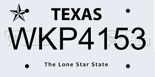 WKP4153 Texas License Plate