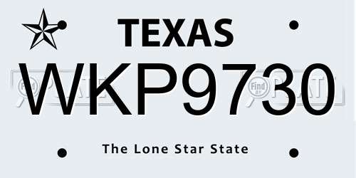 WKP9730 Texas License Plate