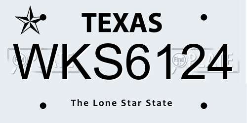 WKS6124 Texas License Plate