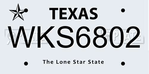 WKS6802 Texas License Plate