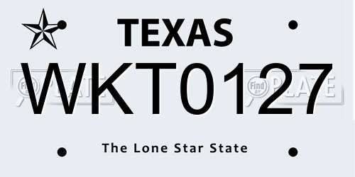 WKT0127 Texas License Plate
