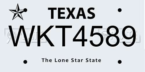 WKT4589 Texas License Plate