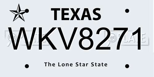 WKV8271 Texas License Plate