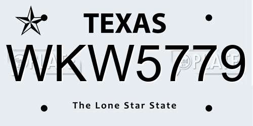 WKW5779 Texas License Plate