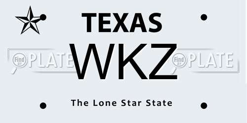 WKZ Texas License Plate
