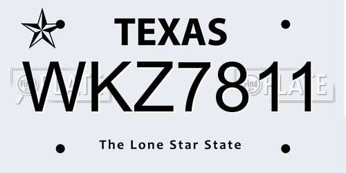 WKZ7811 Texas License Plate