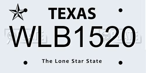 WLB1520 Texas License Plate