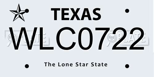 WLC0722 Texas License Plate