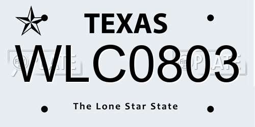 WLC0803 Texas License Plate