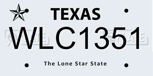 WLC1351 Texas License Plate