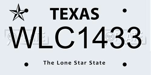 WLC1433 Texas License Plate