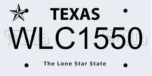 WLC1550 Texas License Plate