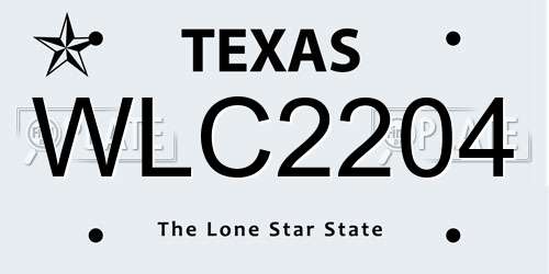WLC2204 Texas License Plate