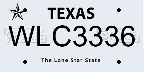 WLC3336 Texas License Plate