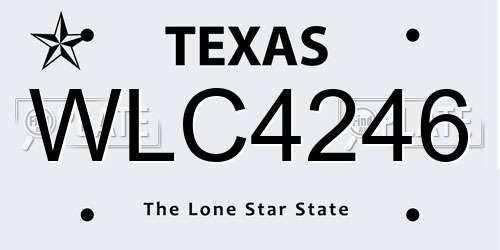 WLC4246 Texas License Plate