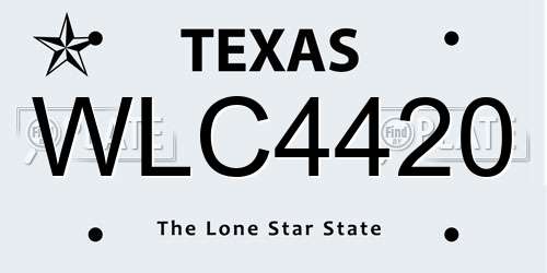 WLC4420 Texas License Plate
