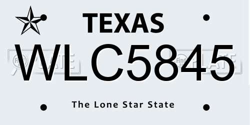 WLC5845 Texas License Plate