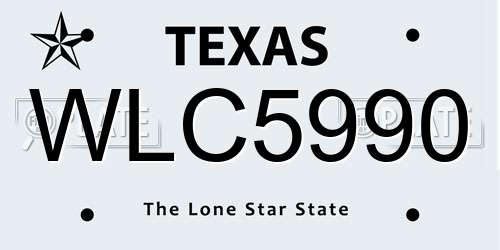 WLC5990 Texas License Plate