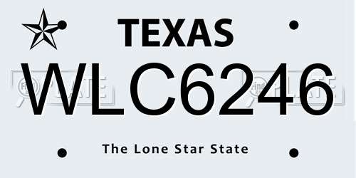 WLC6246 Texas License Plate