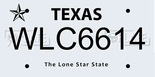WLC6614 Texas License Plate