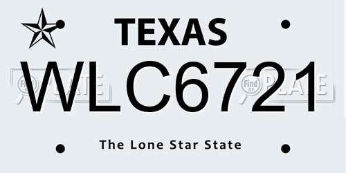 WLC6721 Texas License Plate
