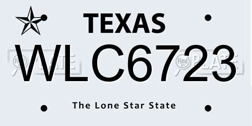 WLC6723 Texas License Plate