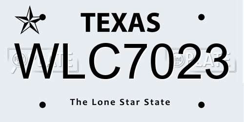 WLC7023 Texas License Plate