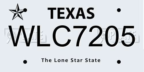 WLC7205 Texas License Plate