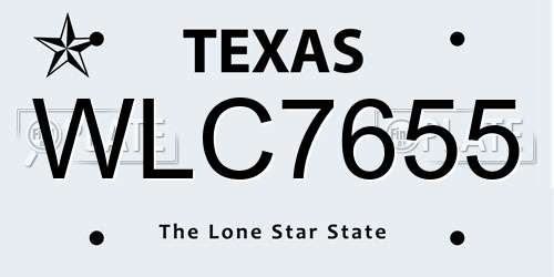WLC7655 Texas License Plate