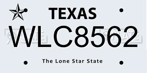 WLC8562 Texas License Plate