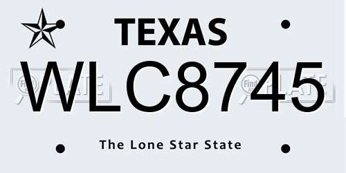 WLC8745 Texas License Plate