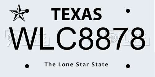 WLC8878 Texas License Plate