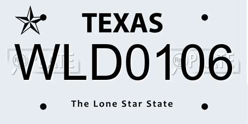 WLD0106 Texas License Plate