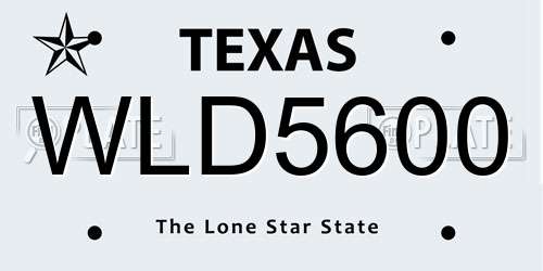 WLD5600 Texas License Plate