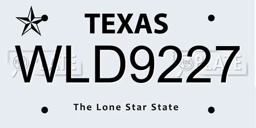 WLD9227 Texas License Plate