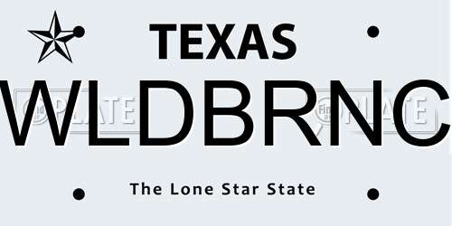 WLDBRNC Texas License Plate